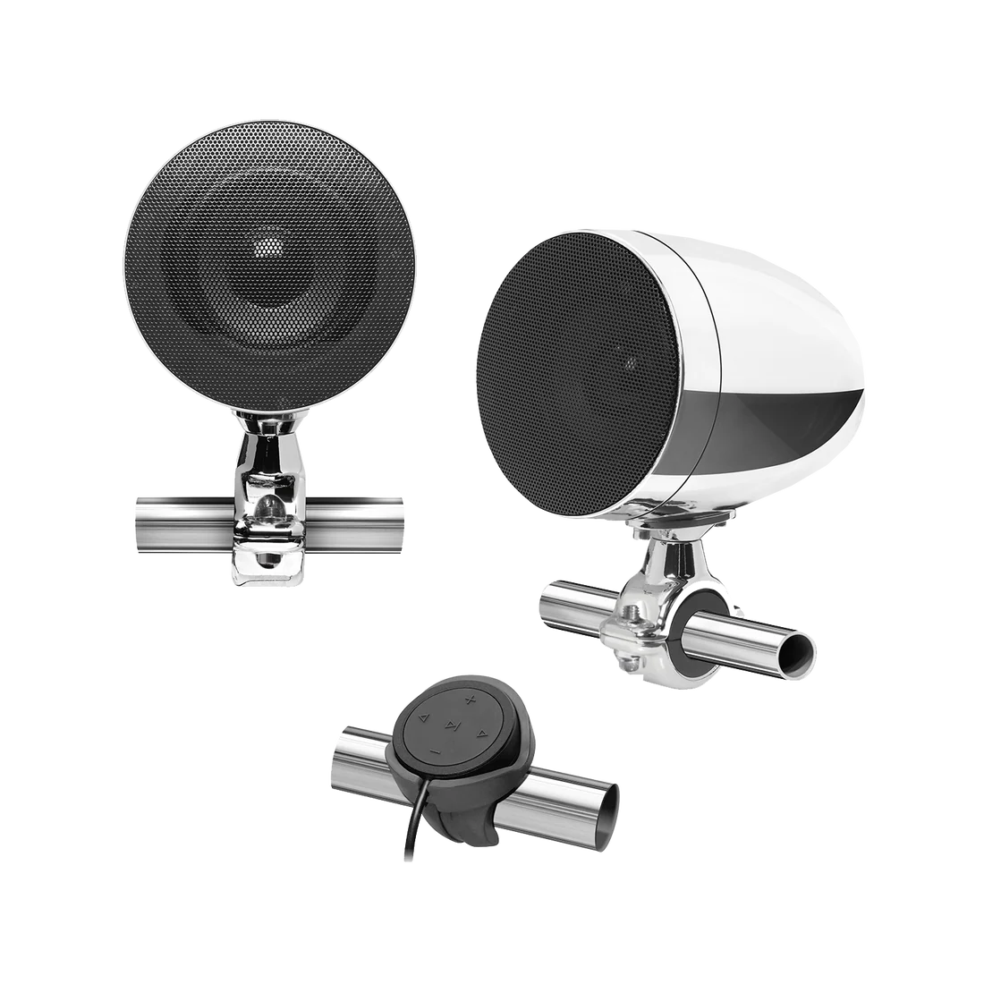 Boss Audio Systems Motorcycle & ATV Speaker System - Bluetooth, Weatherproof, 4" Speakers, Amplifier, Volume Control, 12V , Matte Black or Chrome Option - Image 7