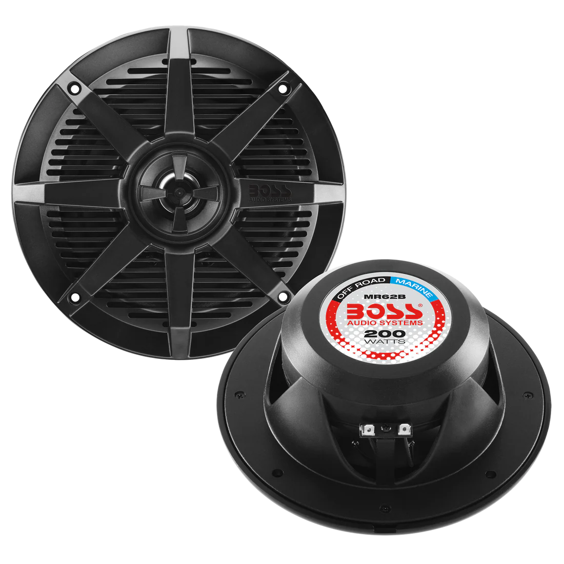 Boss Audio Systems Marine Speakers - 150 or 200 Watts Per Pair, Weatherproof, Full Range, 2 Way, Sold in Pairs - 5.25 or 6.5 Inch Options