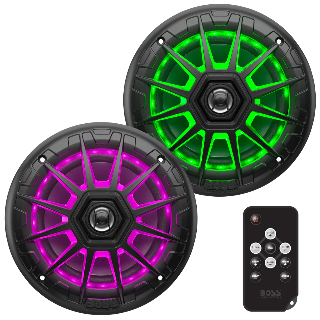 Boss Audio Systems RGB Marine Speakers - 150 or 200 Watts Per Pair, Weatherproof, Full Range, 2 Way, Sold in Pairs - 5.25 or 6.5 Inch Options