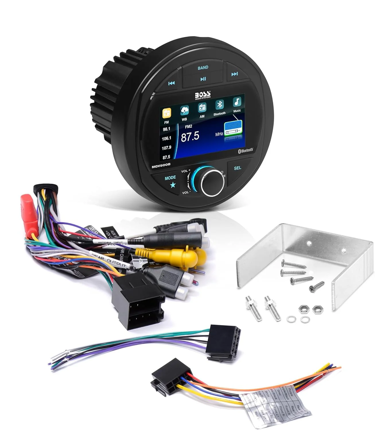 Boss Audio Systems Weatherproof Marine Gauge Receiver with Bluetooth, Digital Media MP3 Player, Built-in Amplifier, USB Port & AM/FM Radio - Image 23