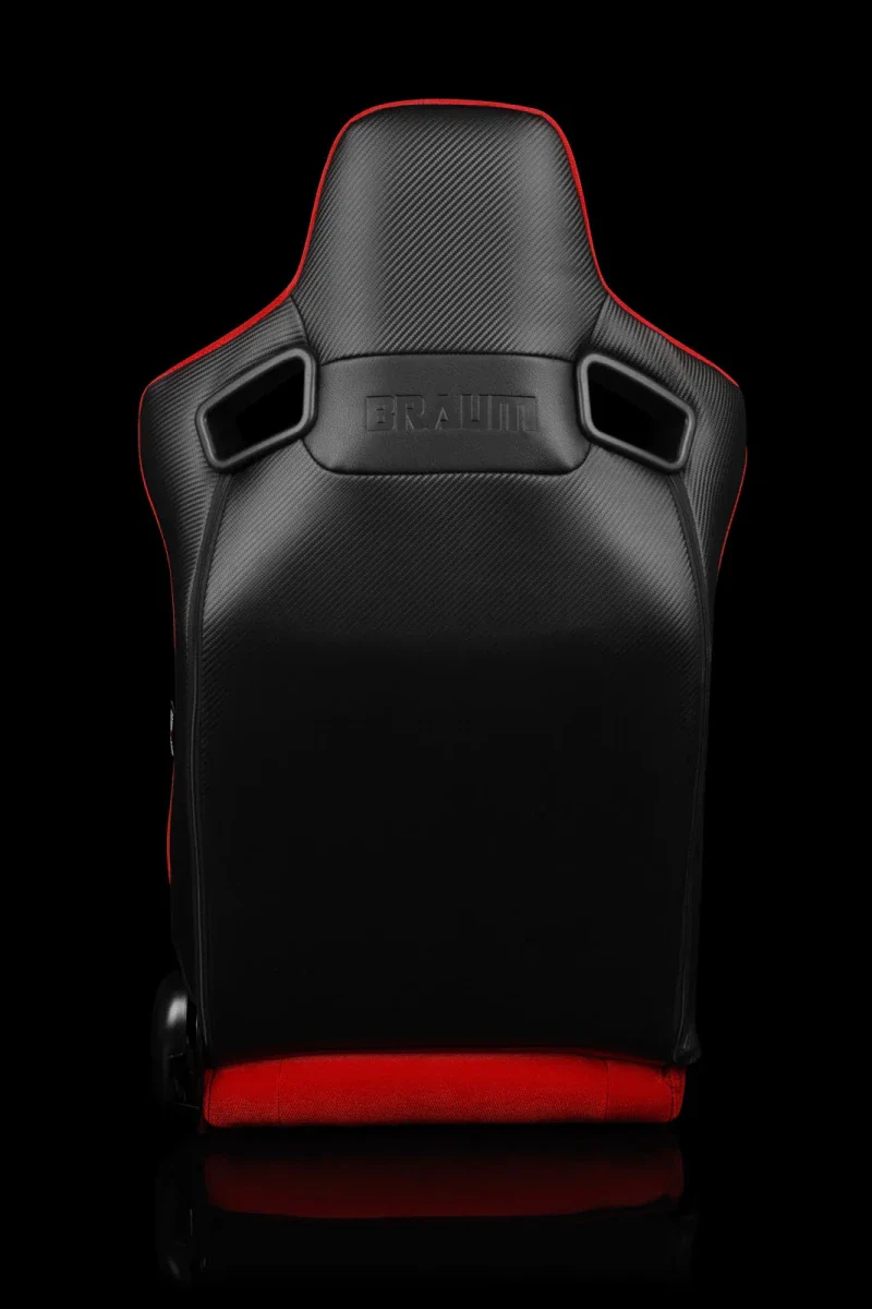 BRAUM Elite S Racing Seats BMW E36 Coupe (Reclinable - Black Leatherette) Black or Blue or Red Cloth / Red or Gray Plaid - Image 15