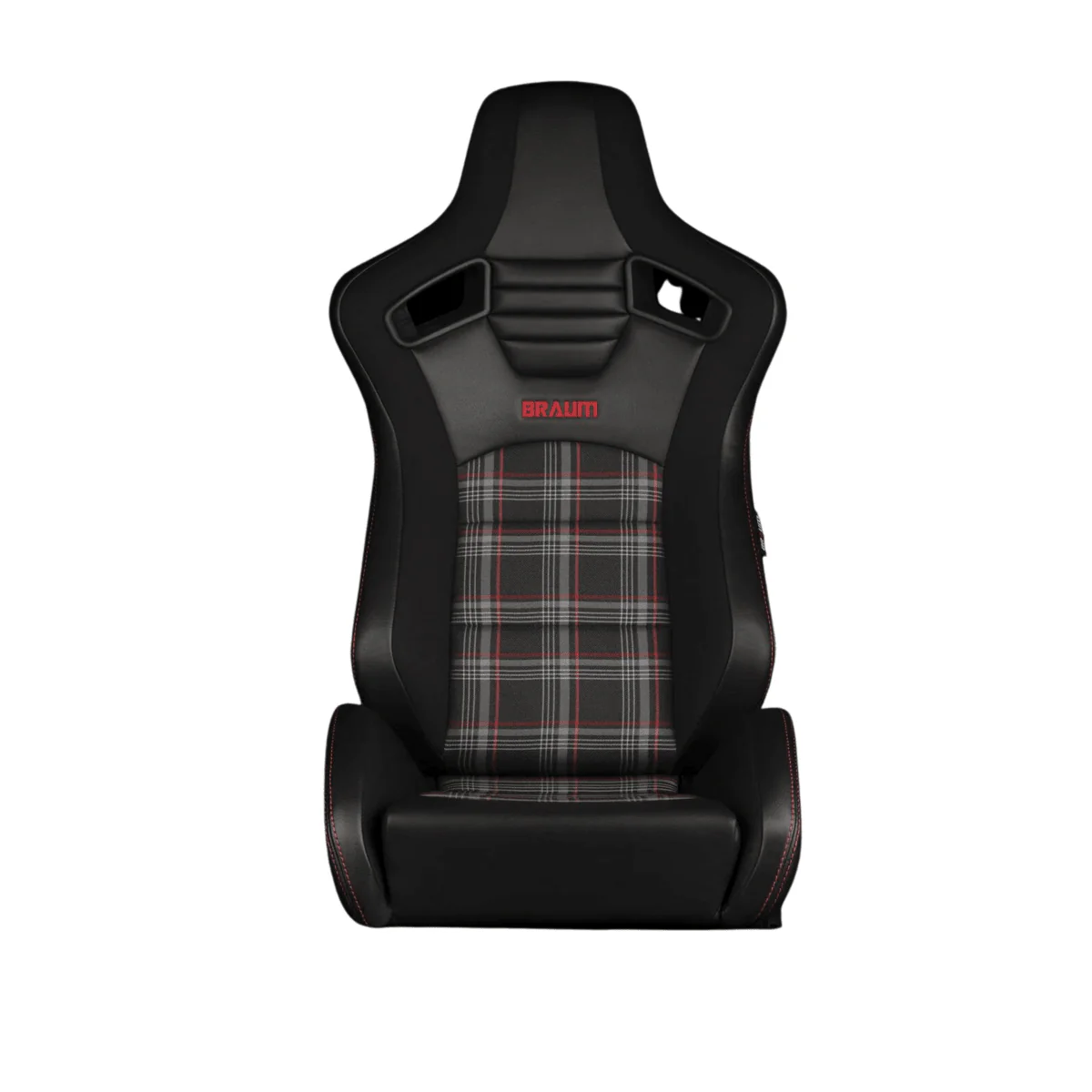 BRAUM Elite S Racing Seats BMW E36 Coupe (Reclinable - Black Leatherette) Black or Blue or Red Cloth / Red or Gray Plaid - Image 17