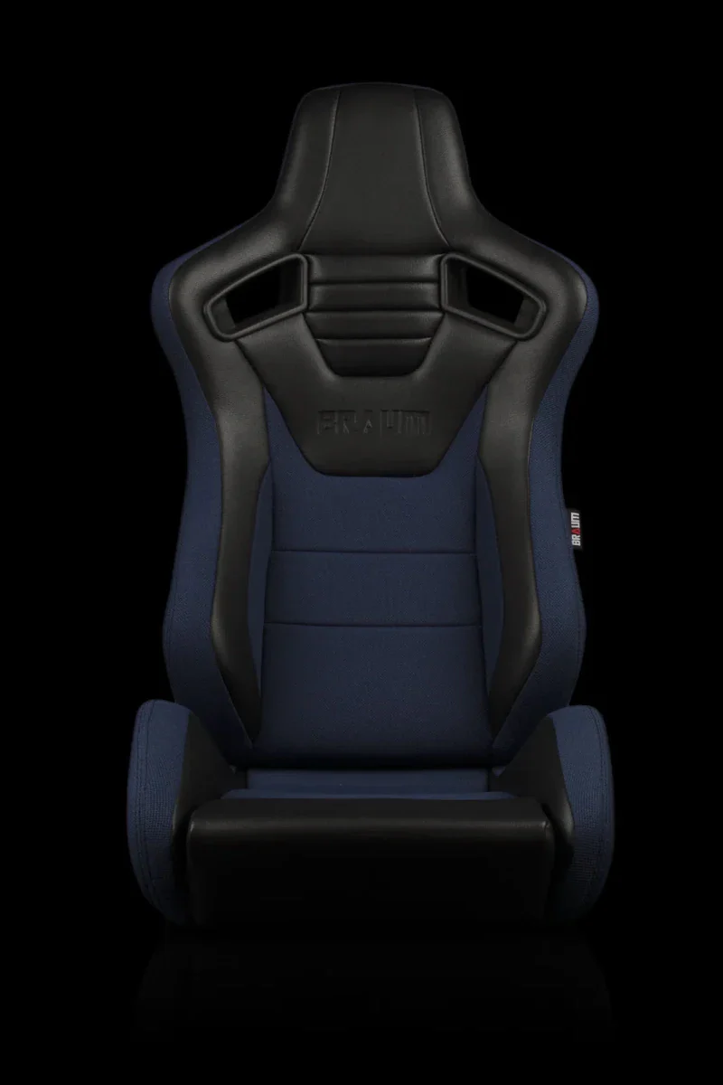 BRAUM Elite S Racing Seats BMW E36 Coupe (Reclinable - Black Leatherette) Black or Blue or Red Cloth / Red or Gray Plaid - Image 8