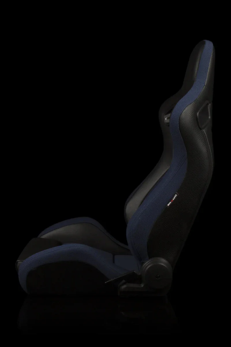 BRAUM Elite S Racing Seats BMW E36 Coupe (Reclinable - Black Leatherette) Black or Blue or Red Cloth / Red or Gray Plaid - Image 9