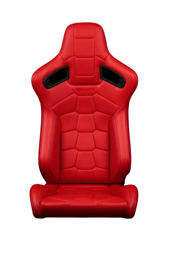 BRAUM Elite-X Racing Seats (Sport - Reclining) Black / Red / White / British Tan - Image 12
