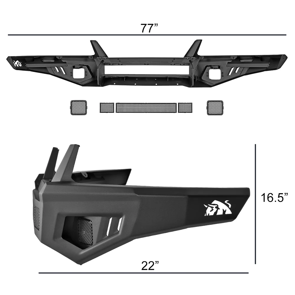Bulken Off Road Front Bumper Chevy Colorado ZR2 (2017-2020) Rugged Steel - Image 7