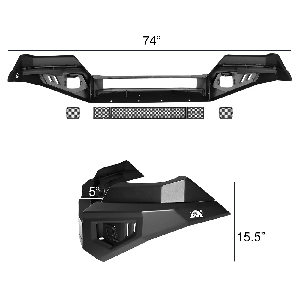 Bulken Off Road Front Bumper Toyota Tacoma (2016-2023) Rugged Steel - Image 7