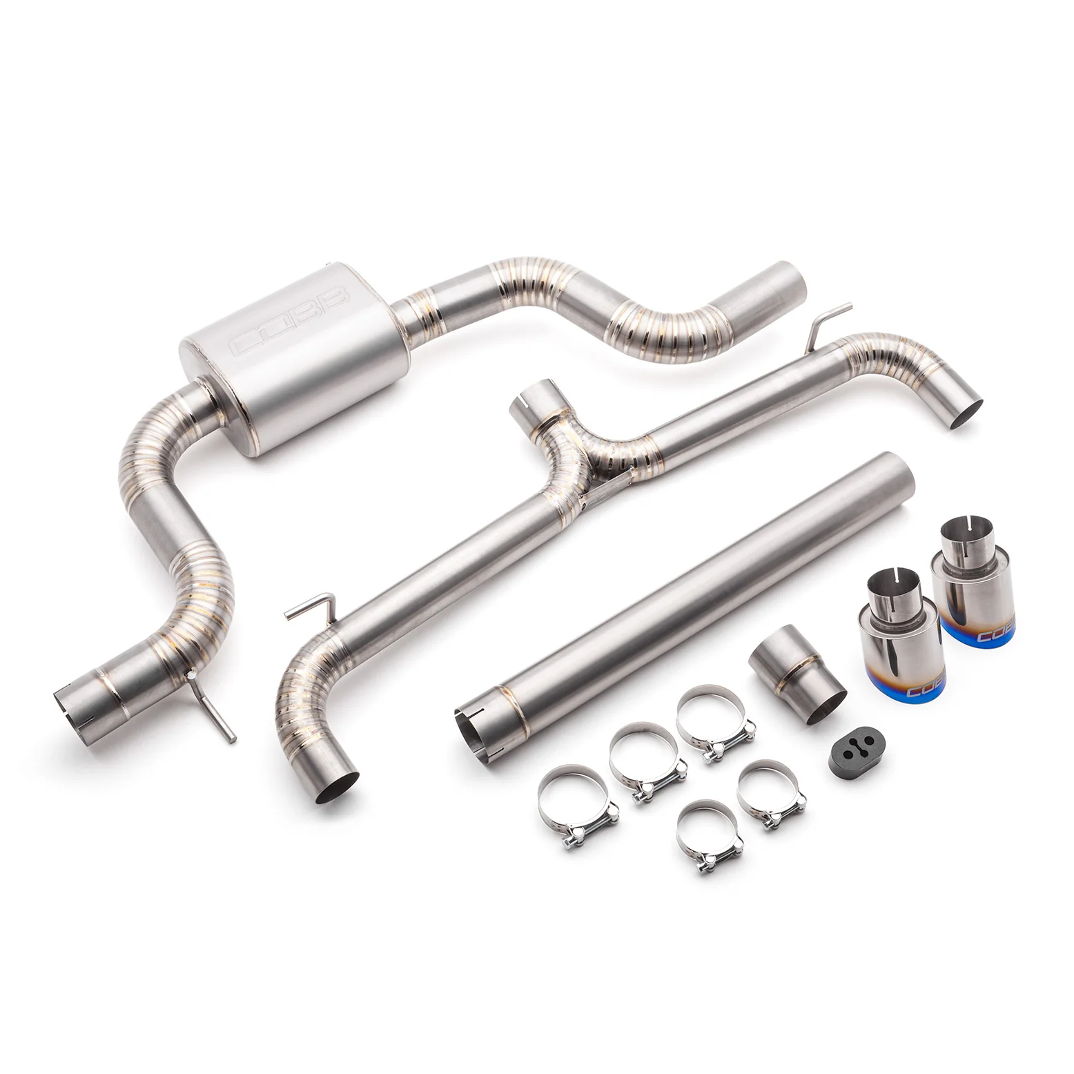 COBB Catback Exhaust VW Golf GTI Mk7 / Mk7.5 / Mk8 (2015-2024) Titanium with Blued Titanium Tips