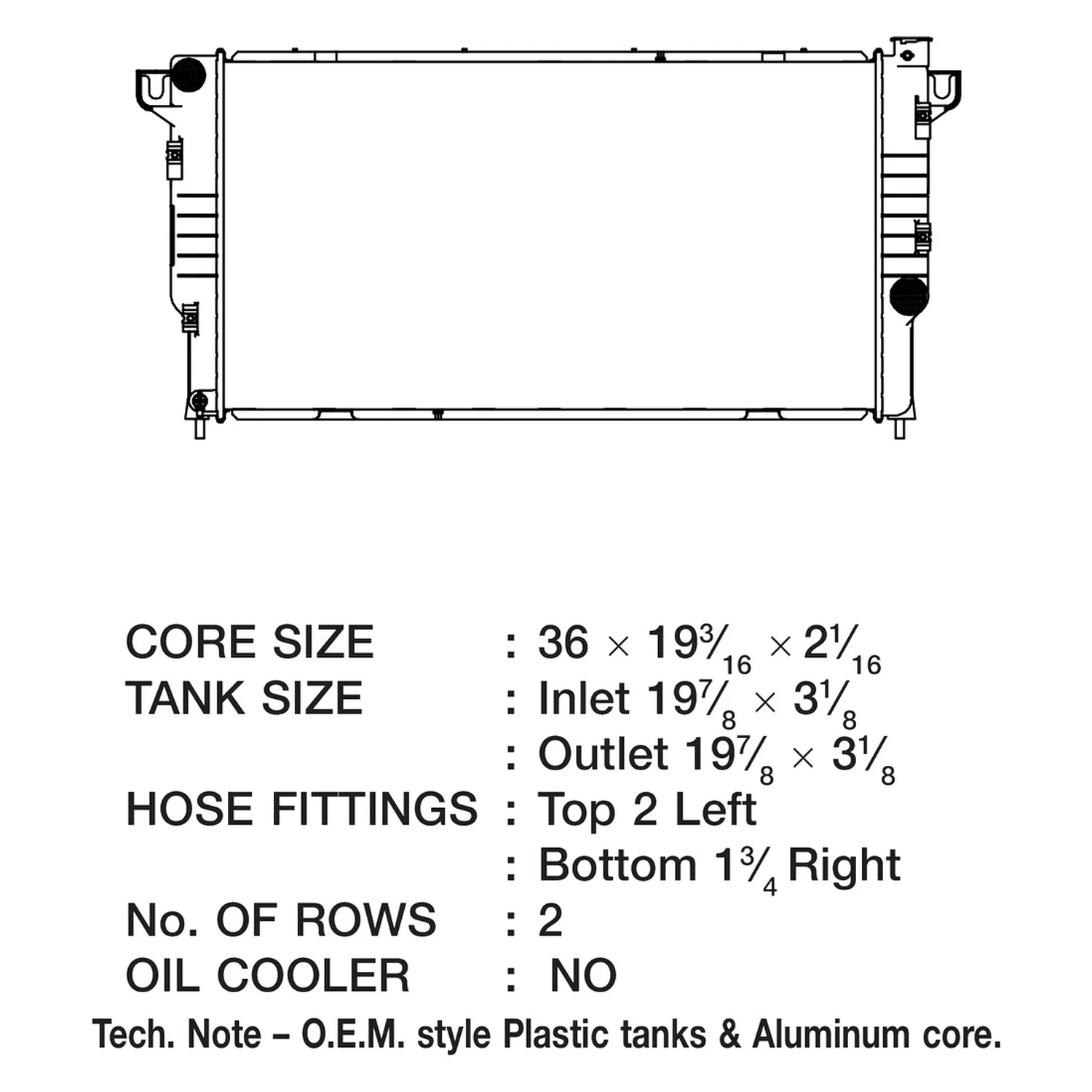 CSF Radiator Dodge Ram 2500 / 3500 Turbocharged (1994-2002) OEM Replacement w/ Aluminum Core 3273 - Image 2