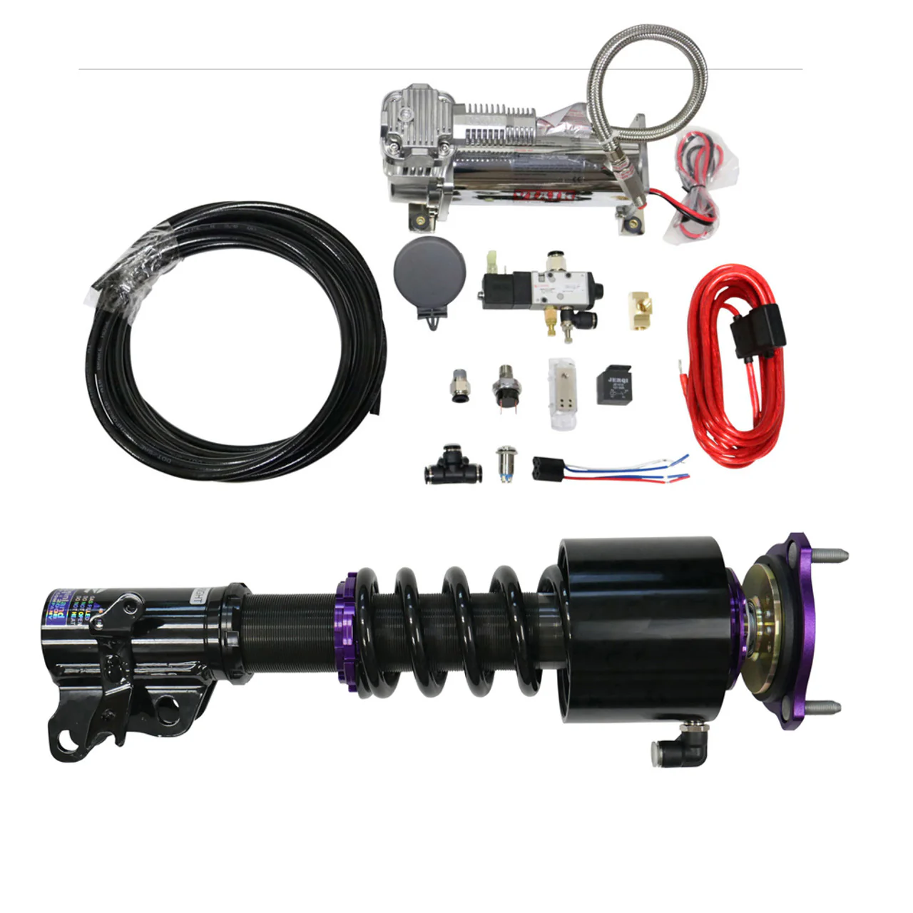 D2 Racing Coilovers Honda Civic SI EP3 (2002-2005) RS Coilovers w/ Front Lift Air Suspension Cups - Image 9