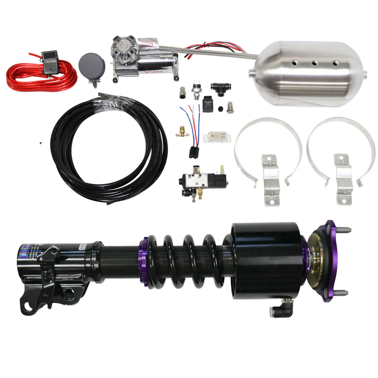 D2 Racing Coilovers Honda Civic SI EP3 (2002-2005) RS Coilovers w/ Front Lift Air Suspension Cups - Image 8