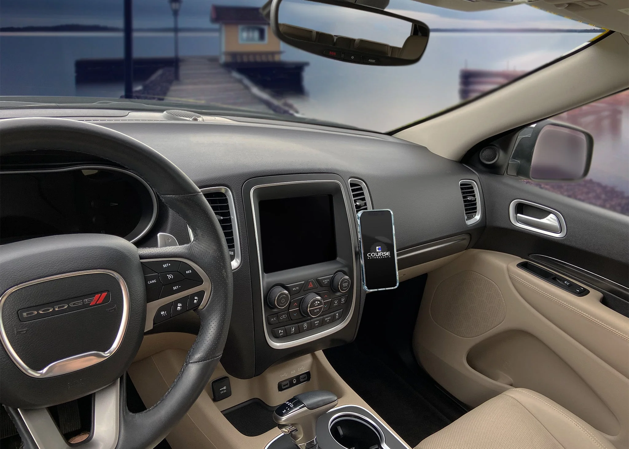 Course Motorsports Phone Mount for Dodge Durango (2014-2020) Cradle / Magnetic / MagSafe Wireless Charging - Image 3
