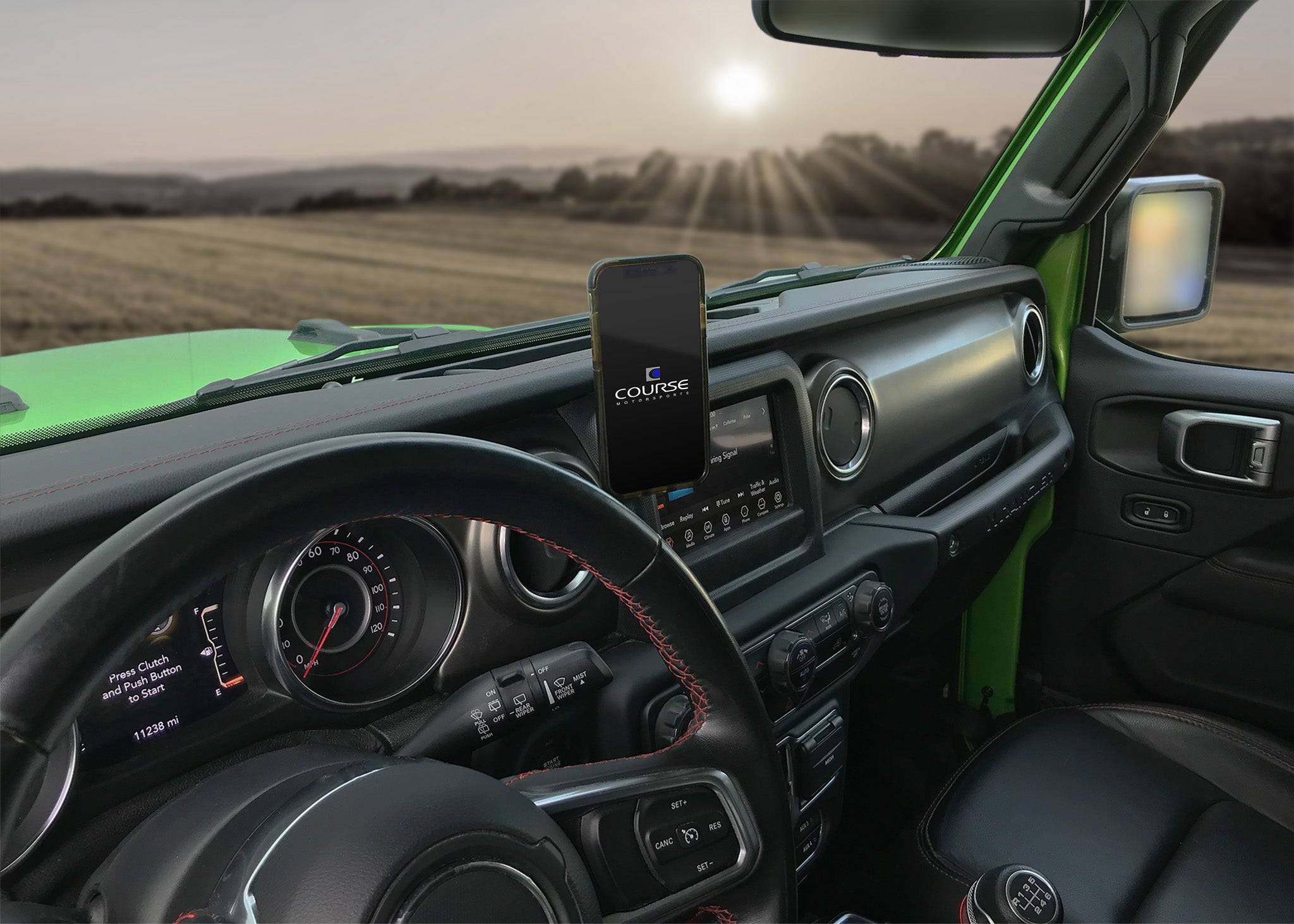 Course Motorsports Phone Mount for Jeep Wrangler / Gladiator / Rubicon (2018-2023) Cradle / Magnetic / Magsafe Wireless Charging - Image 3