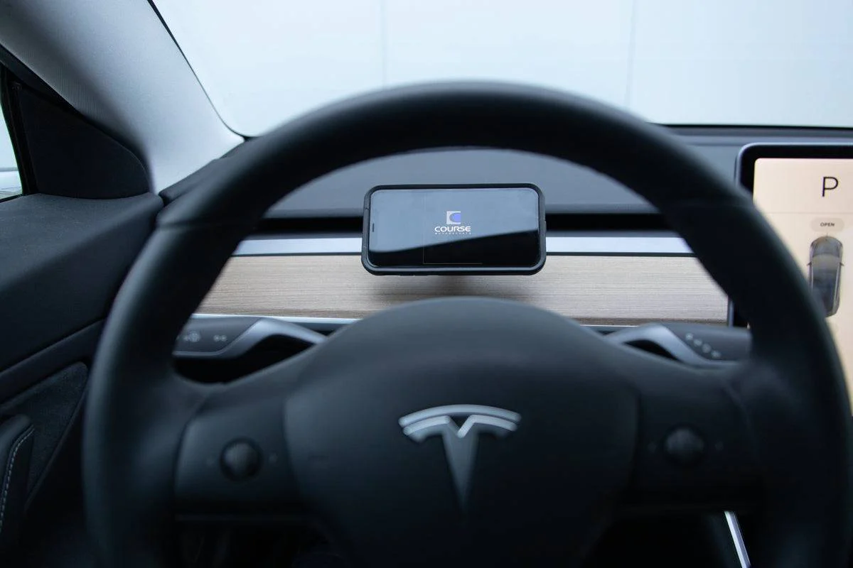 Course Motorsports Phone Mount for Tesla Model 3 (18-23) & Model Y (20-25) Cradle / Magnetic / Magsafe Wireless Charging - Image 5