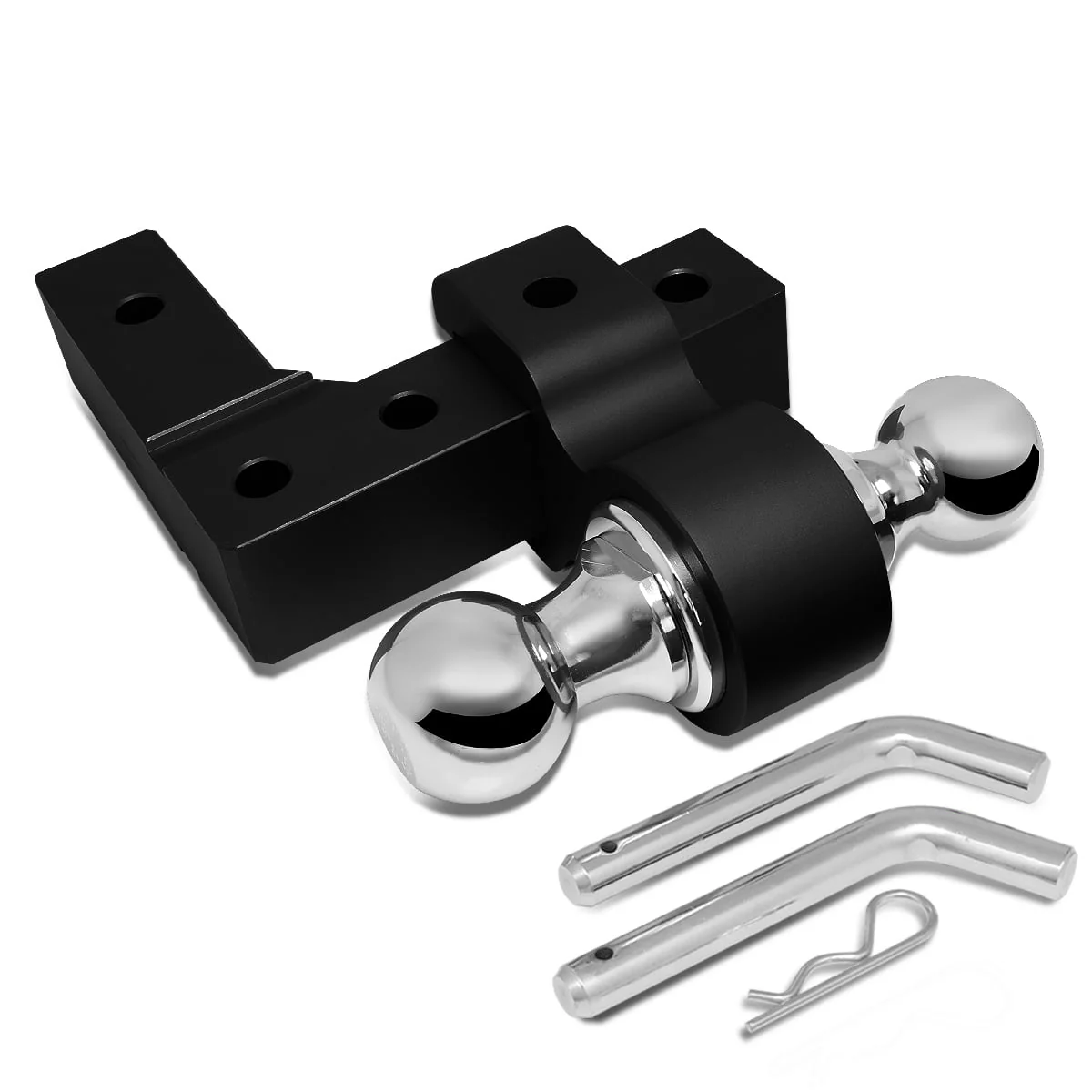 DNA 6" Drop Adjustable Dual Ball Trailer Towing Hitch with Black / Blue / Gold / Silver / Red Finish