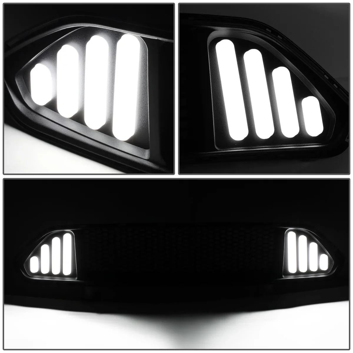 DNA Bumper Grille for Ford Mustang S550 (2015-2020) Front Lower with LED DRL - Honeycomb Mesh or Vertical Fence Style - Image 16