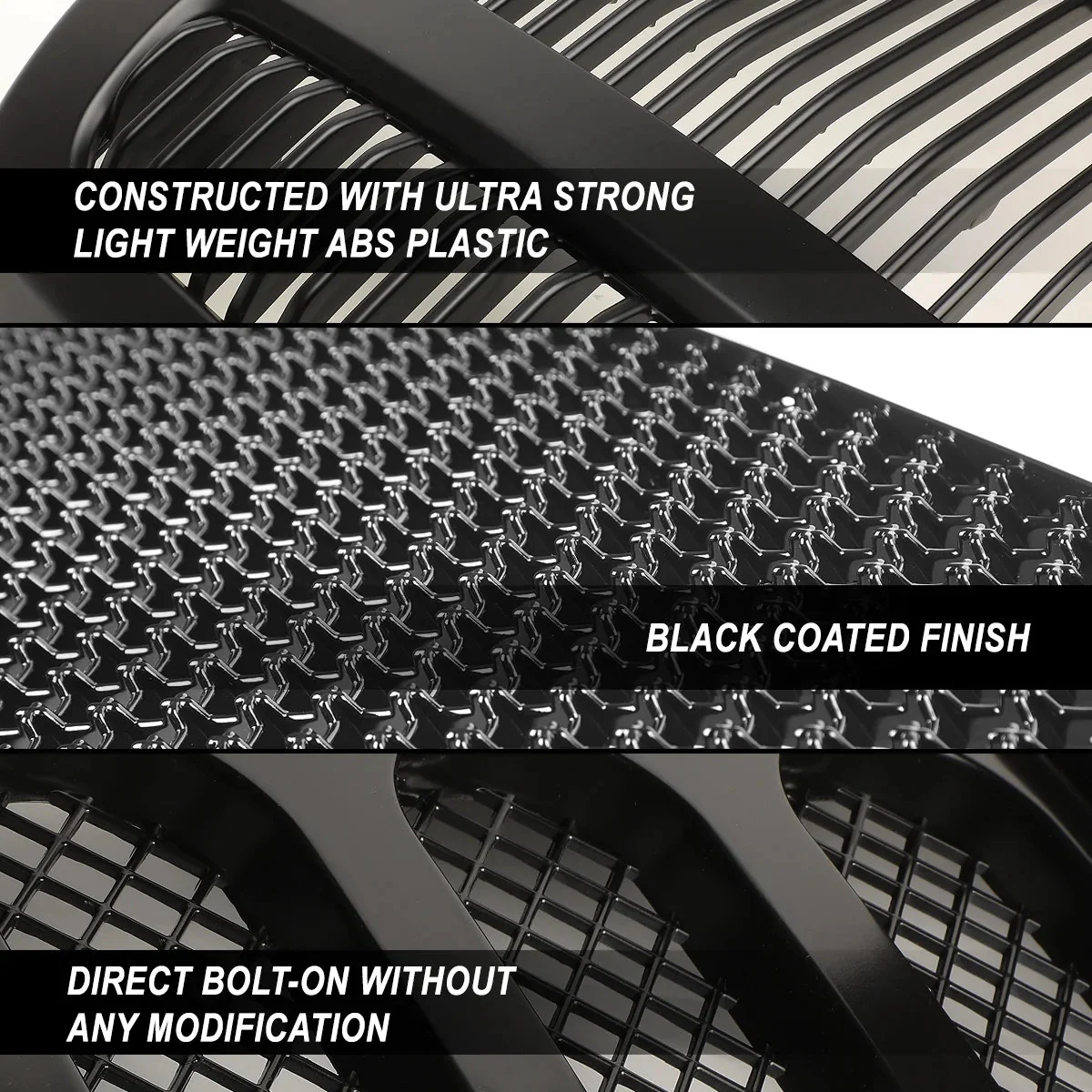 DNA Bumper Grille for Ford Mustang S550 (2015-2020) Front Lower with LED DRL - Honeycomb Mesh or Vertical Fence Style - Image 20