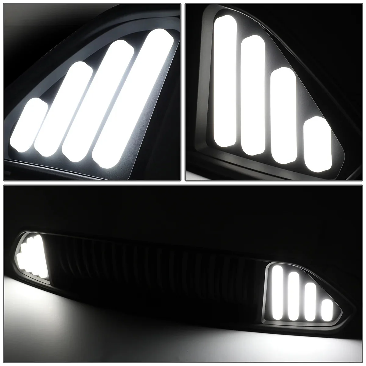 DNA Bumper Grille for Ford Mustang S550 (2015-2020) Front Lower with LED DRL - Honeycomb Mesh or Vertical Fence Style - Image 23