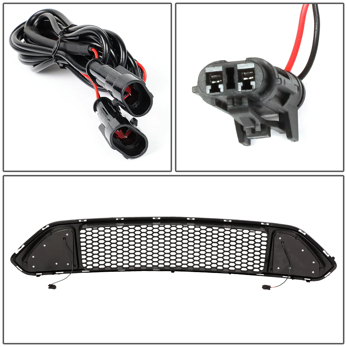 DNA Bumper Grille for Ford Mustang S550 (2015-2020) Front Lower with LED DRL - Honeycomb Mesh or Vertical Fence Style - Image 25