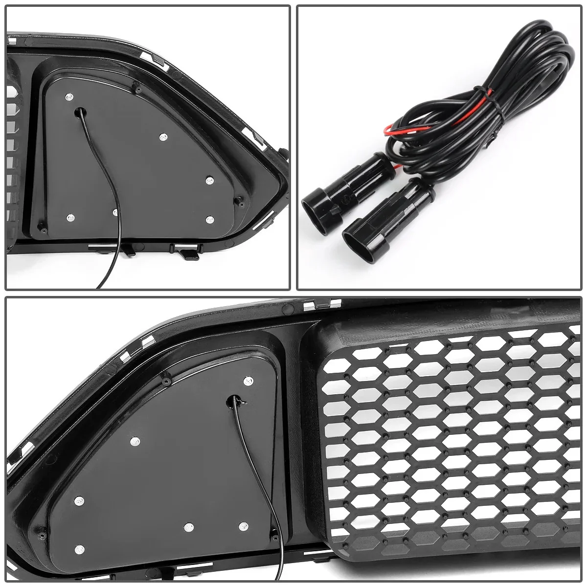 DNA Bumper Grille for Ford Mustang S550 (2015-2020) Front Lower with LED DRL - Honeycomb Mesh or Vertical Fence Style - Image 28