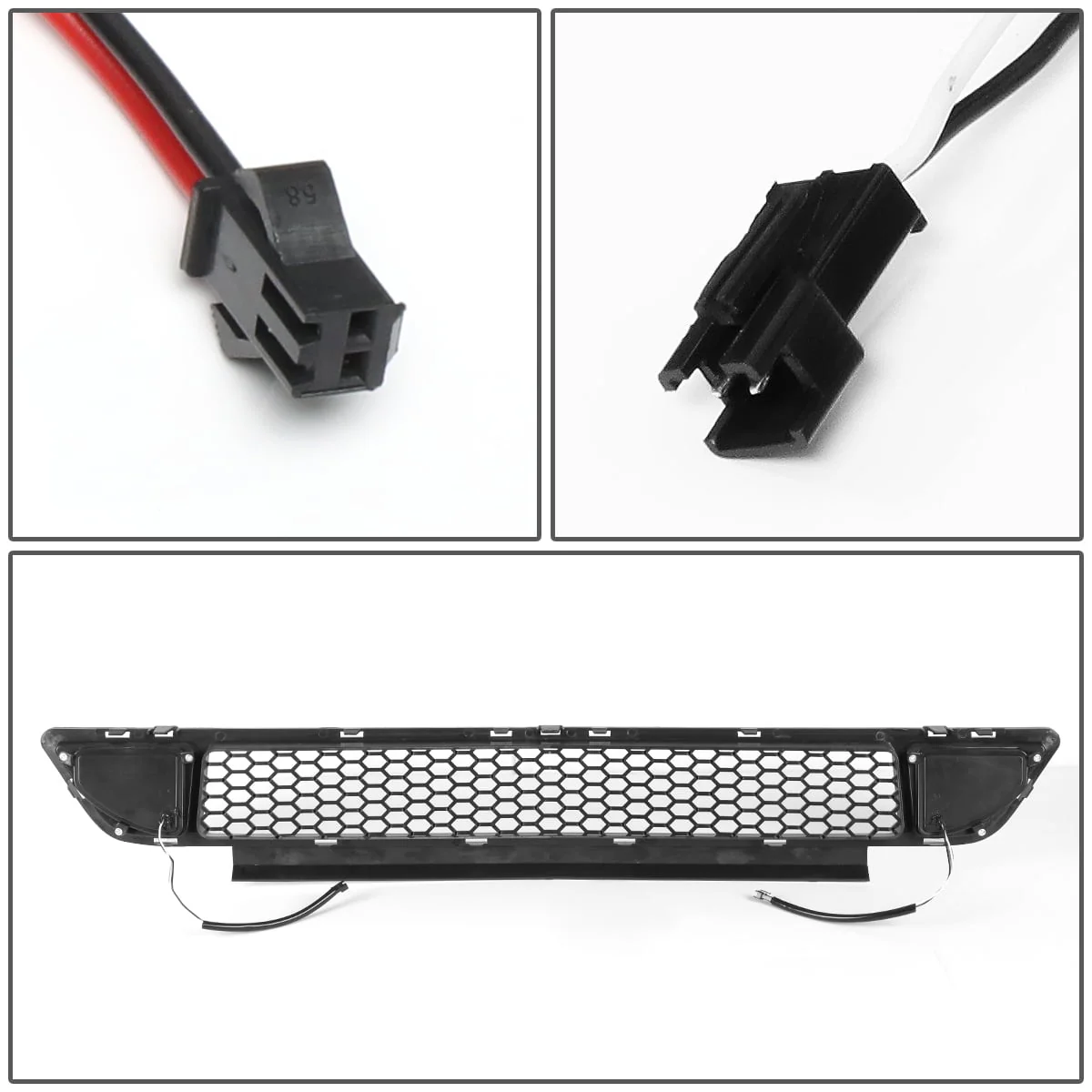 DNA Bumper Grille for Ford Mustang S550 (2015-2020) Front Lower with LED DRL - Honeycomb Mesh or Vertical Fence Style - Image 5