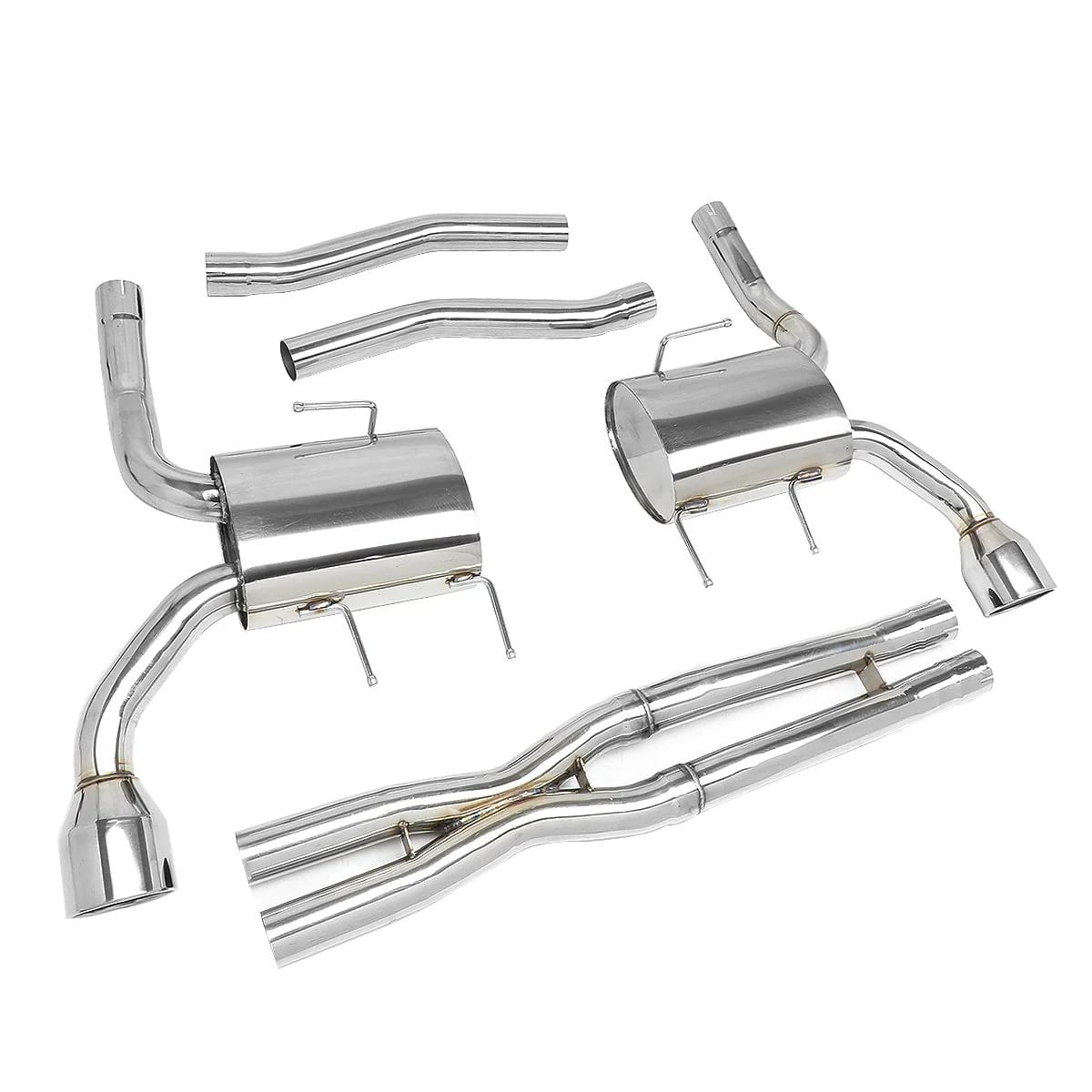 DNA Exhaust for Cadillac CTS-V Coupe 6.2L (2011-2014) Catback with 4.5" Dual Round Diagonal Cut Rolled Tips - Image 5