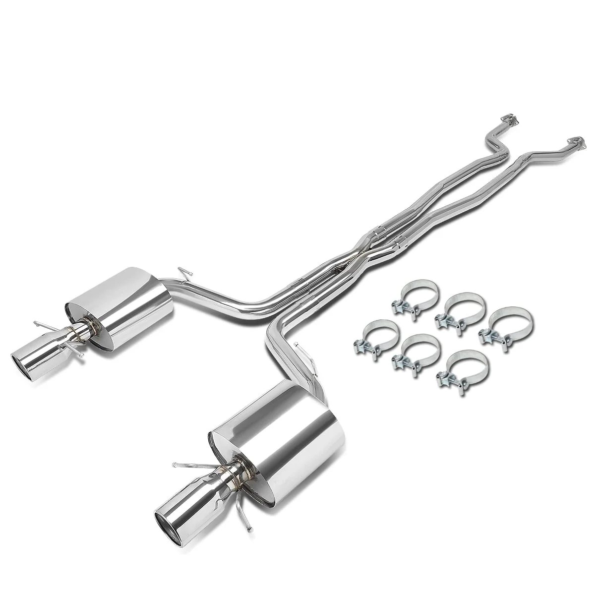 DNA Exhaust for Cadillac CTS-V Sedan 6.2L (2009 -2014) Catback with 4.5" Dual Round Diagonal Cut Rolled Tips