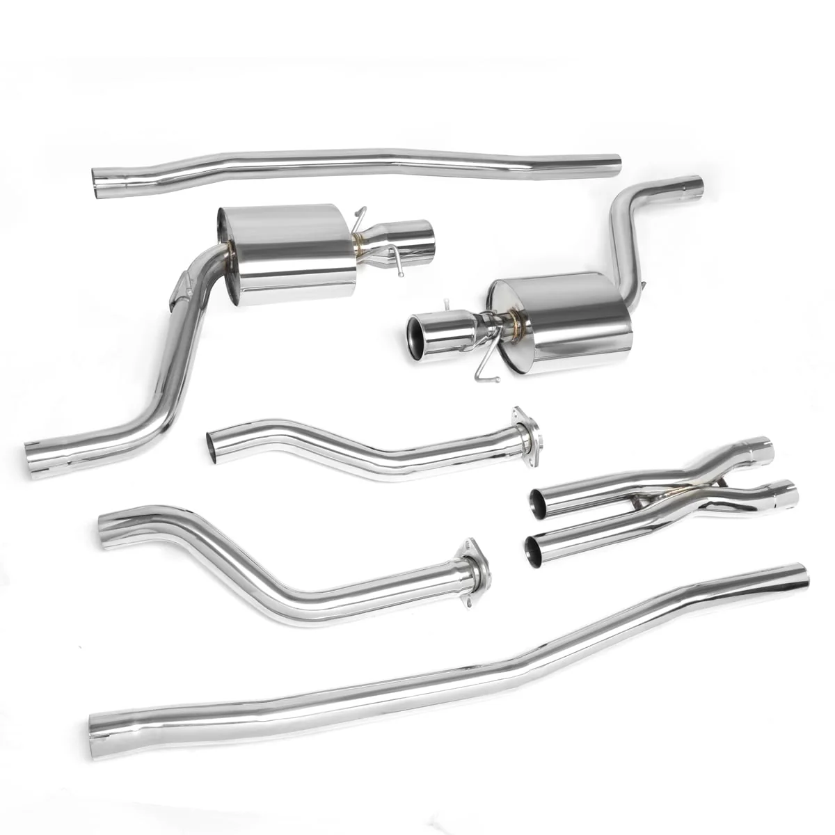 DNA Exhaust for Cadillac CTS-V Sedan 6.2L (2009 -2014) Catback with 4.5" Dual Round Diagonal Cut Rolled Tips - Image 5