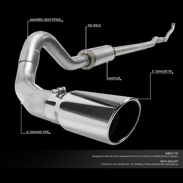 DNA Exhaust for Chevy & GMC C/K2500 / C/K3500 6.5L Turbo Diesel (1993-2000) Catback with or without Muffler - Image 2