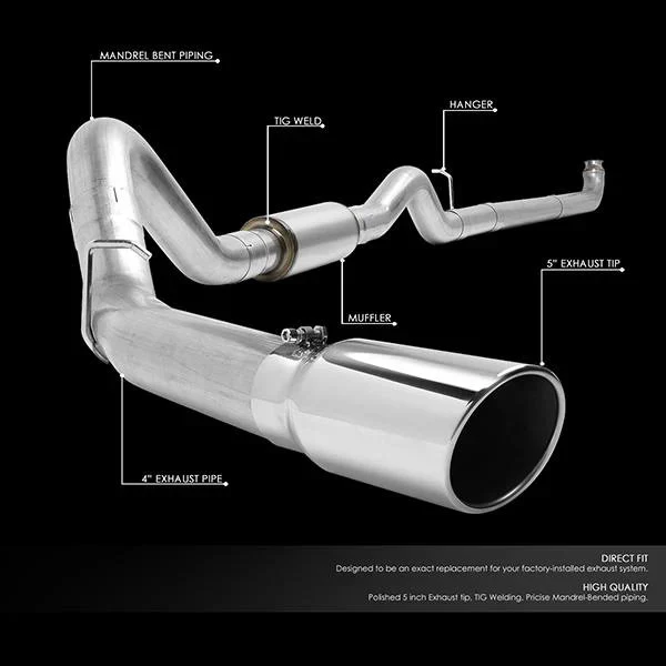 DNA Exhaust for Chevy Silverado & GMC Sierra 2500HD/3500HD 6.6L (2001-2007) Catback with or without Muffler - Image 2