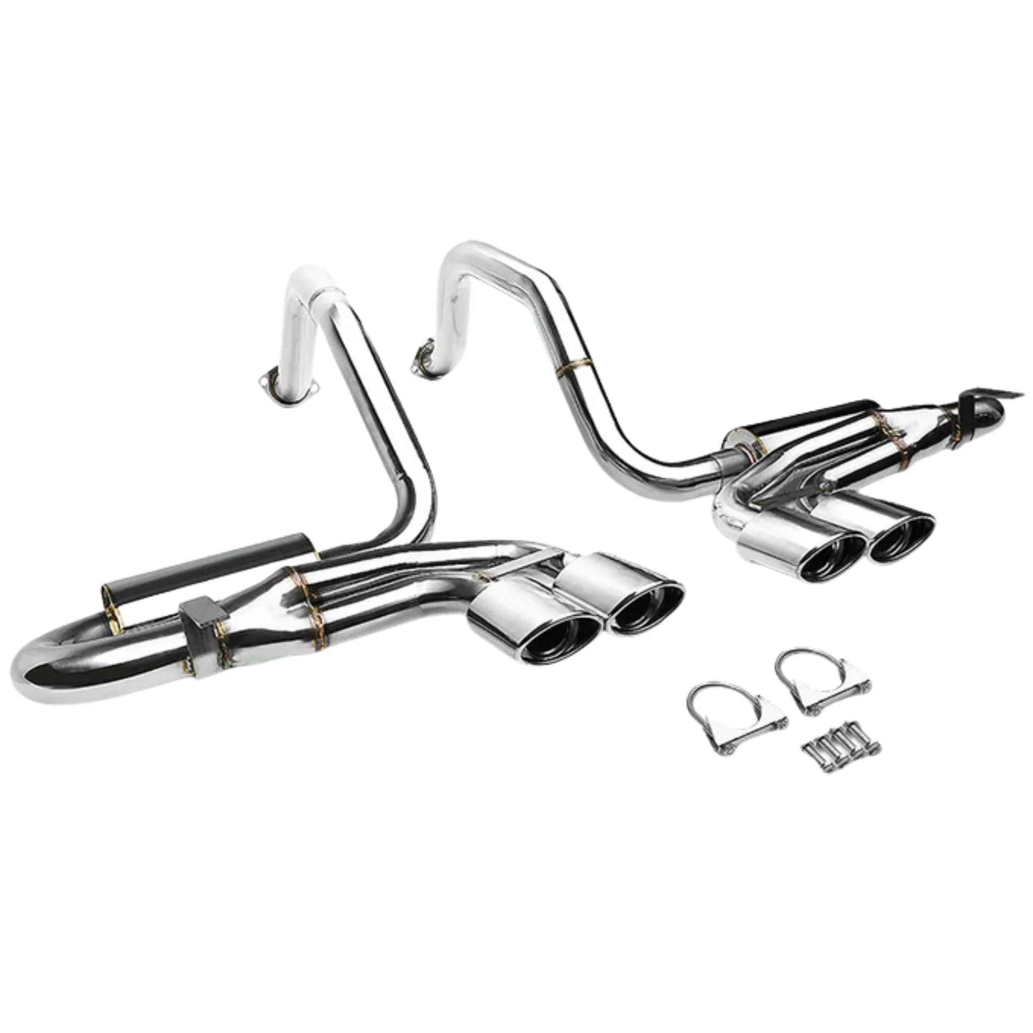 DNA Exhaust for Corvette C5 5.7L V8 (1997-2004) Catback with Quad Polished Double Wall Rolled Tips