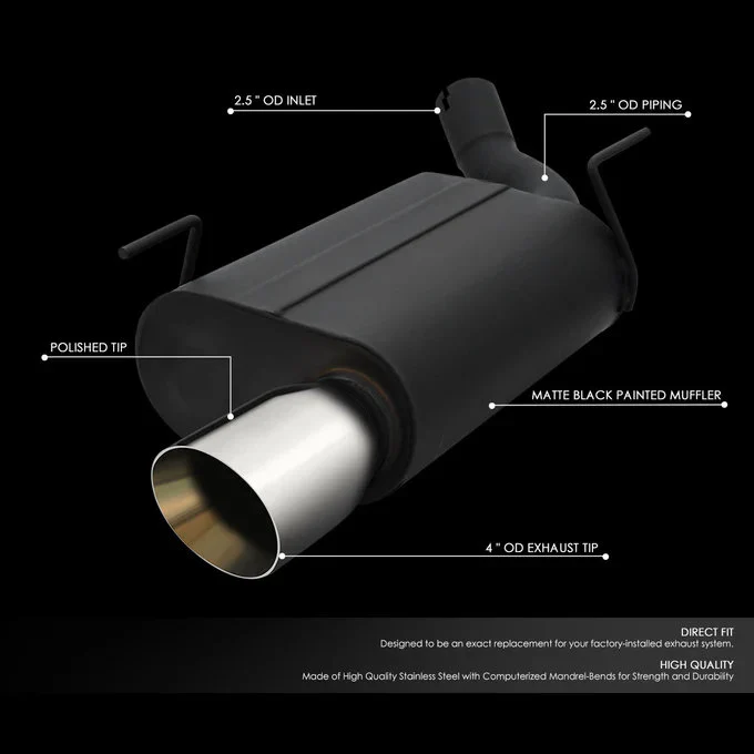 DNA Exhaust for Ford Mustang S197 4.6L / 5.4L (2005-2010) Axleback with Black High-Temperature Paint Finish - Image 2