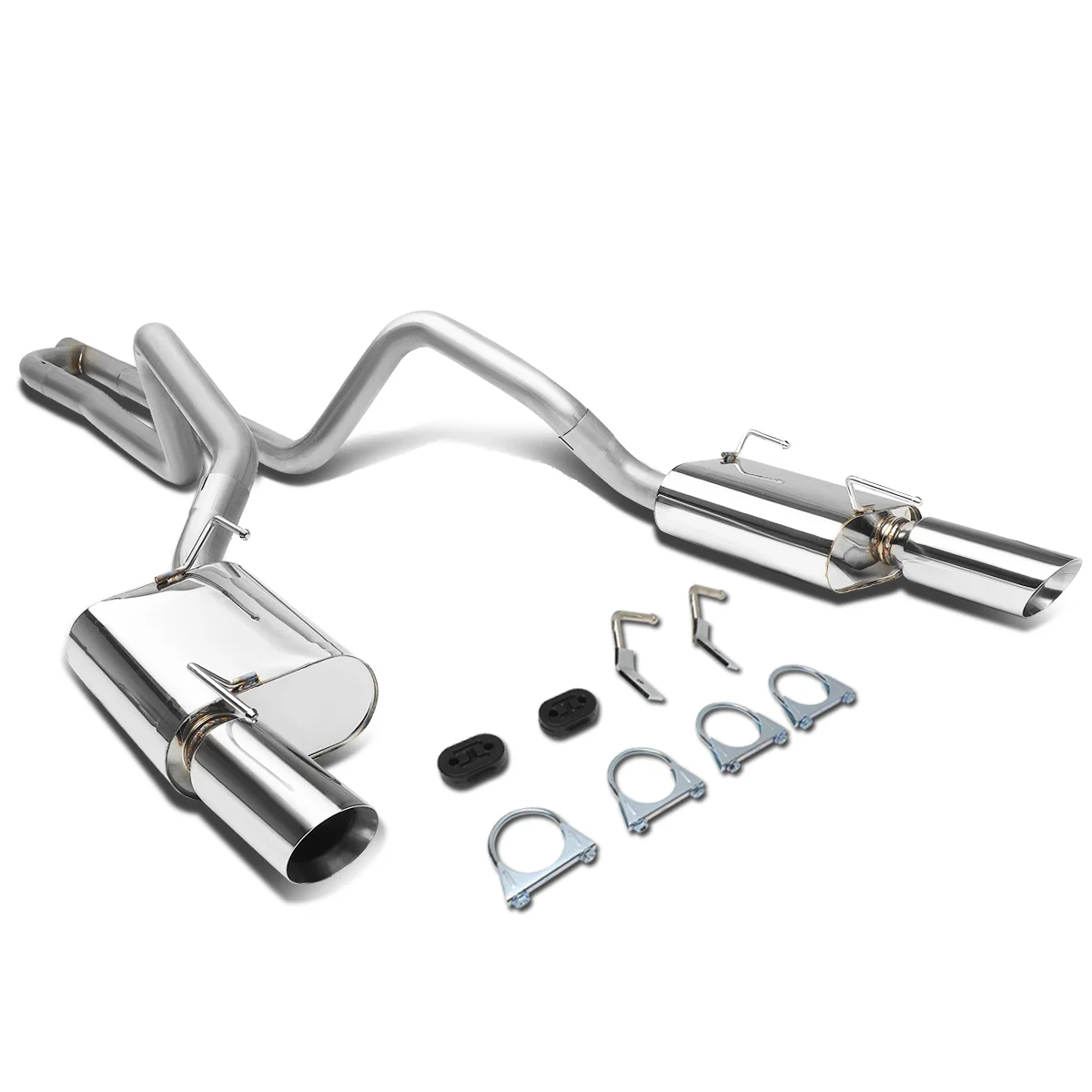 DNA Exhaust Ford Mustang S197 4.0L V6 (05–10) 2.5" Catback w/ 4" Muffler Tips - Image 2