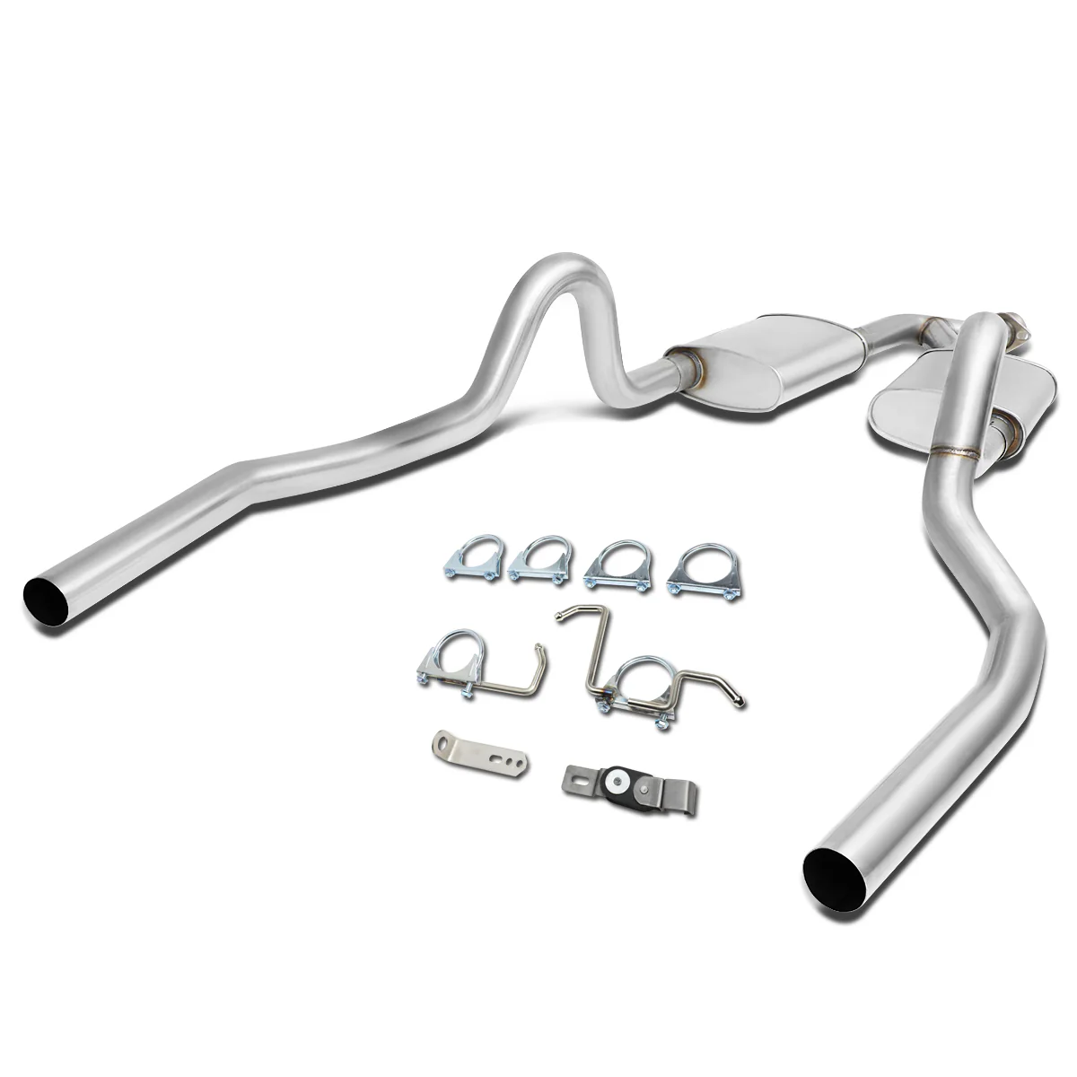 DNA Exhaust Ford Mustang SN95 V6 3.8L (99-03) 3.9L (2004) Catback w/ Chambered Louvered Core Mufflers