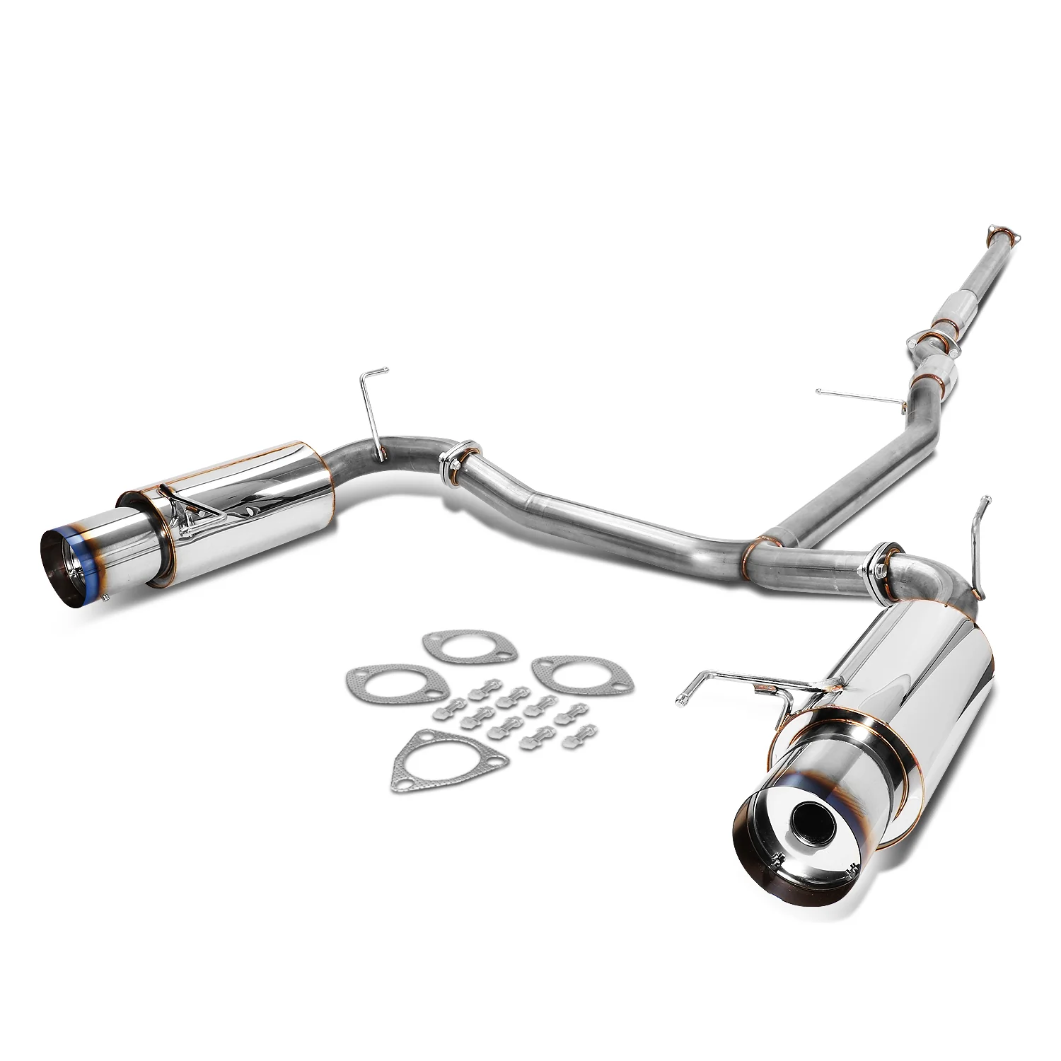 DNA Exhaust Honda Accord 3.0L V6 (98-02) Catback w/ Dual Single or Double Wall Rolled N1 Muffler Tip - Image 8