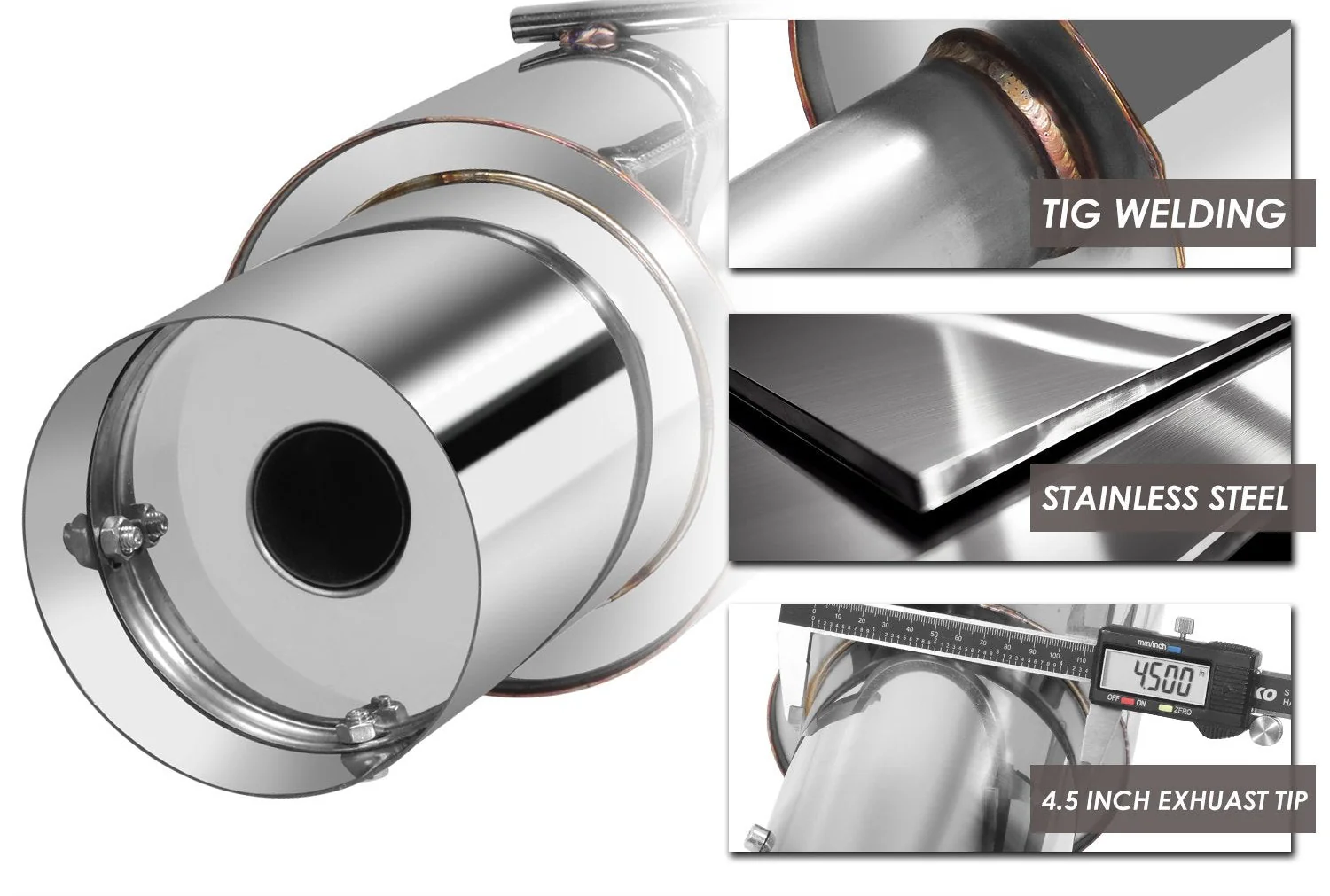 DNA Exhaust Honda Civic EG/EK Hatchback D15 D16 (92-00) Catback w/ Single or Double Wall Rolled Muffler Tip - Image 2