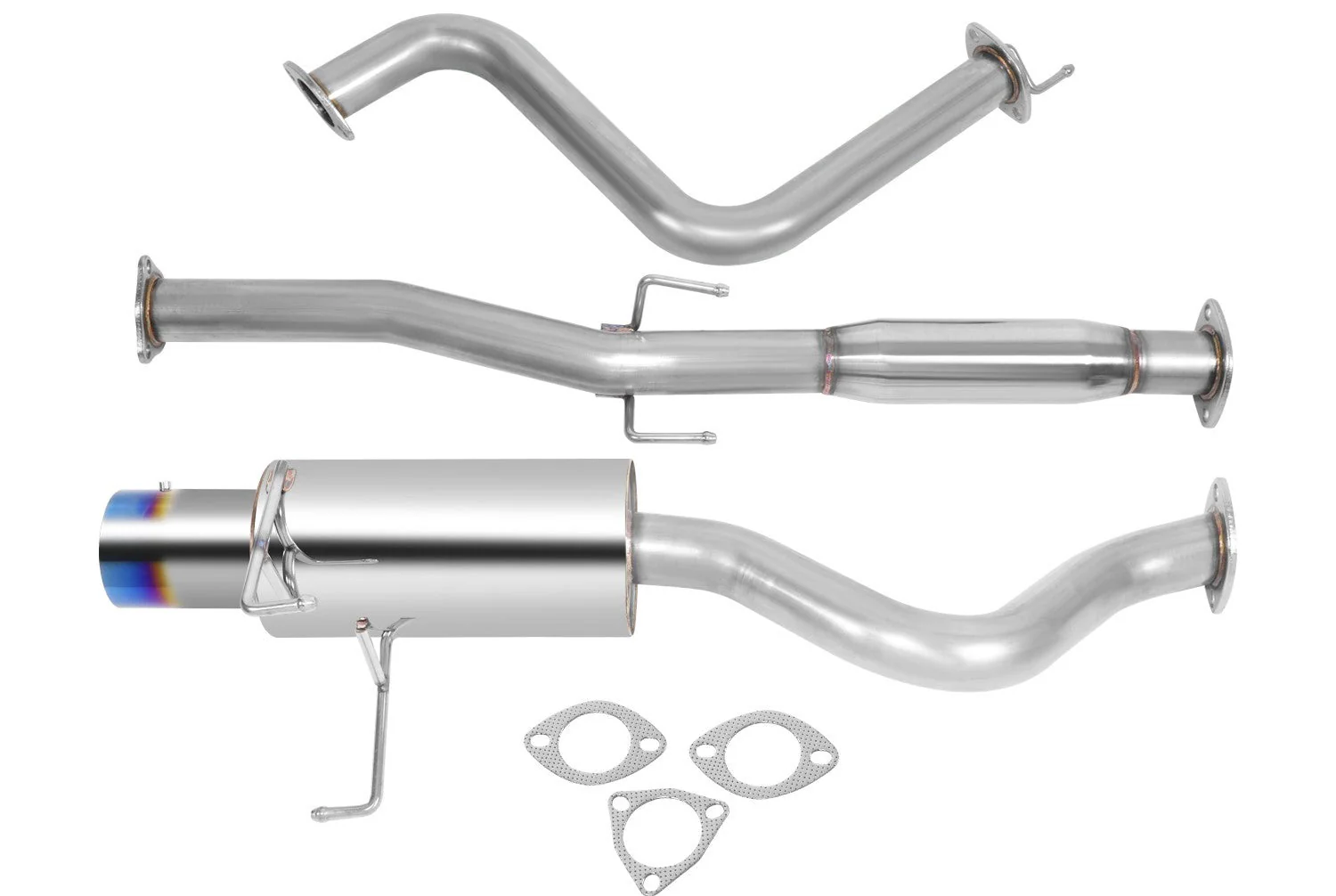 DNA Exhaust Honda Del Sol 1.5L (93-95) 1.6L (96–97) Catback w/ Single or Double Wall Rolled Muffler Tip - Image 7
