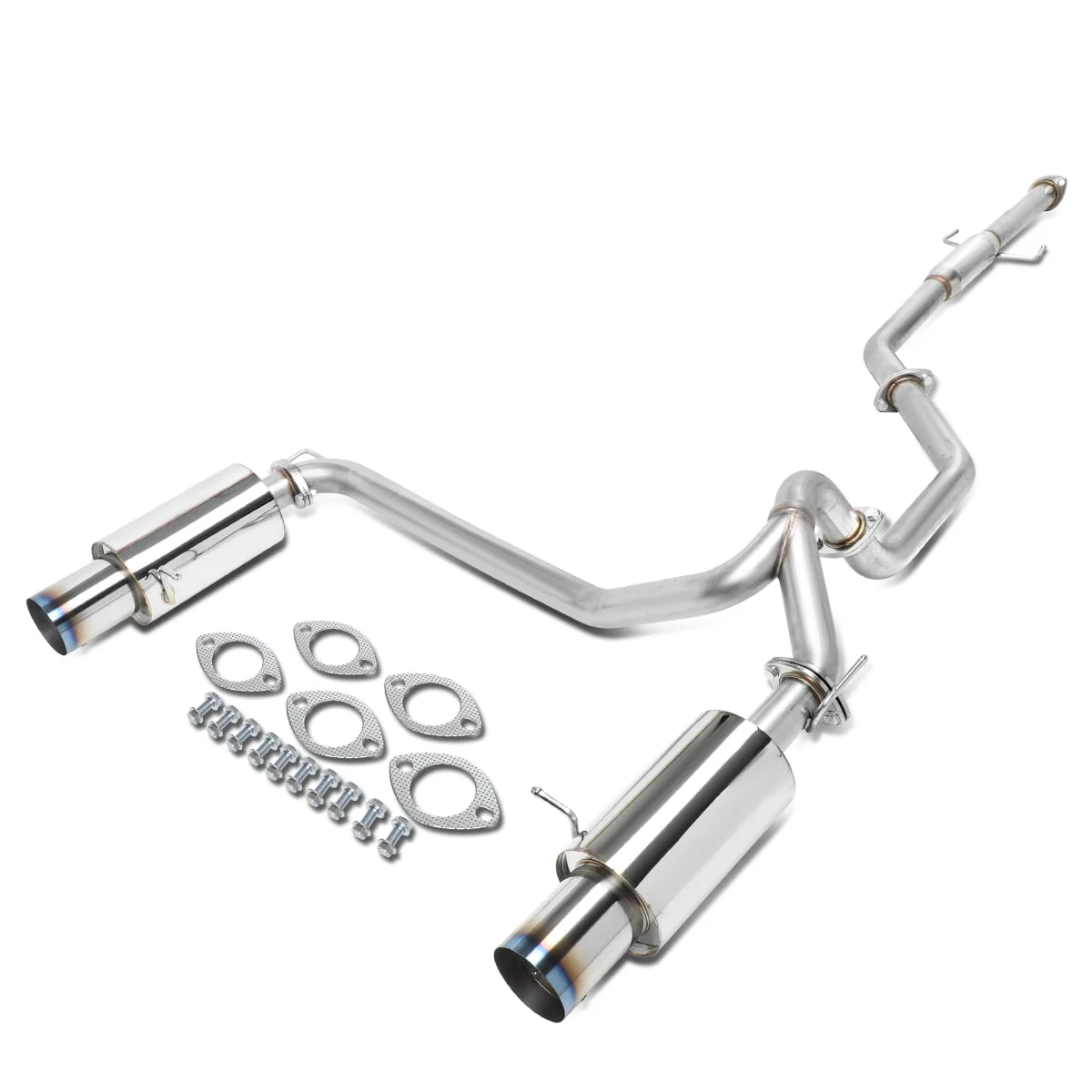 DNA Exhaust for Hyundai Tiburon 2.7L V6 (2003–2008) Catback w/ Dual Single or Double Wall Rolled Muffler Tips - Image 5
