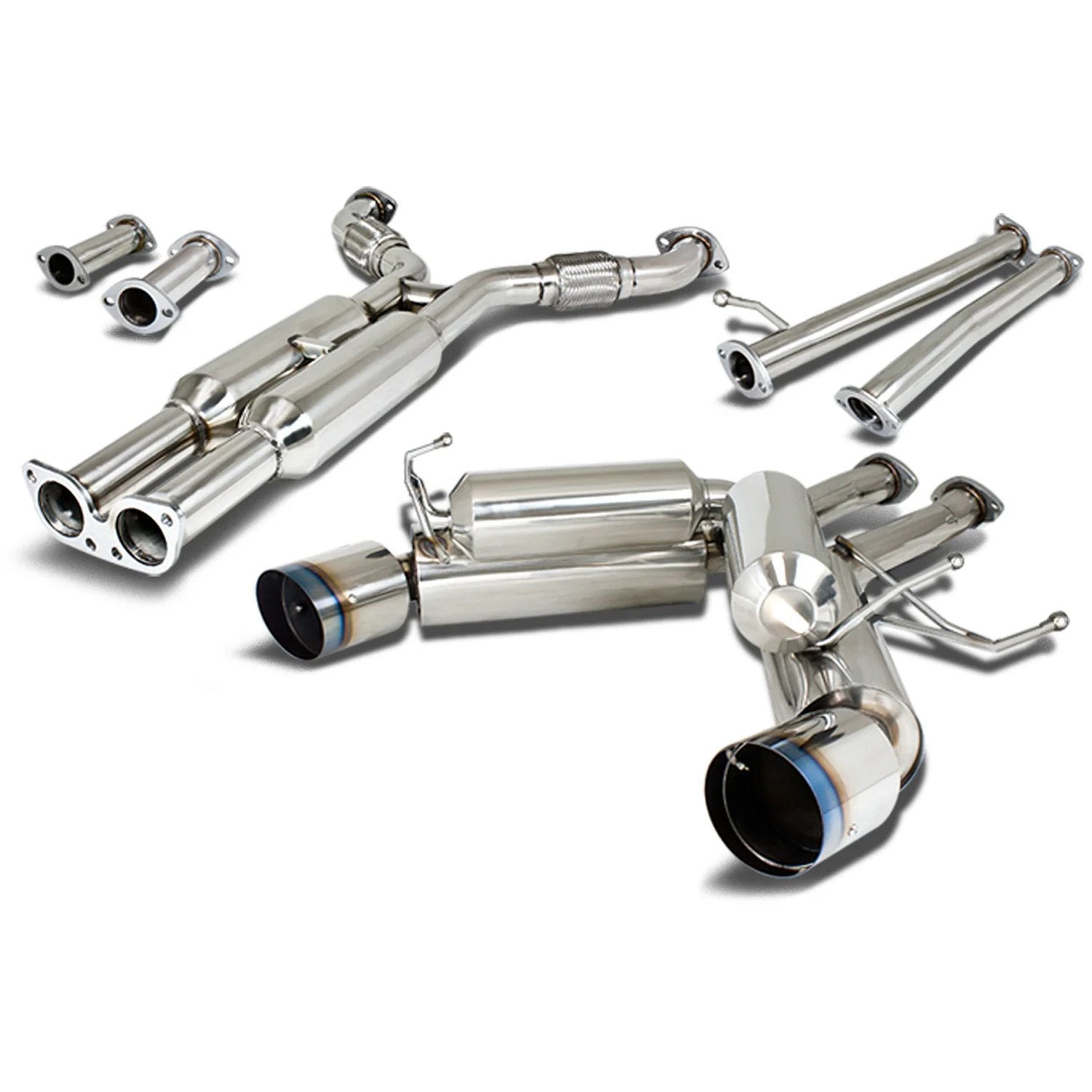 DNA Exhaust Nissan 350Z / Infiniti G35 Coupe (03-09) Catback w/ Polished or Burnt Blue Muffler Tips - Image 7
