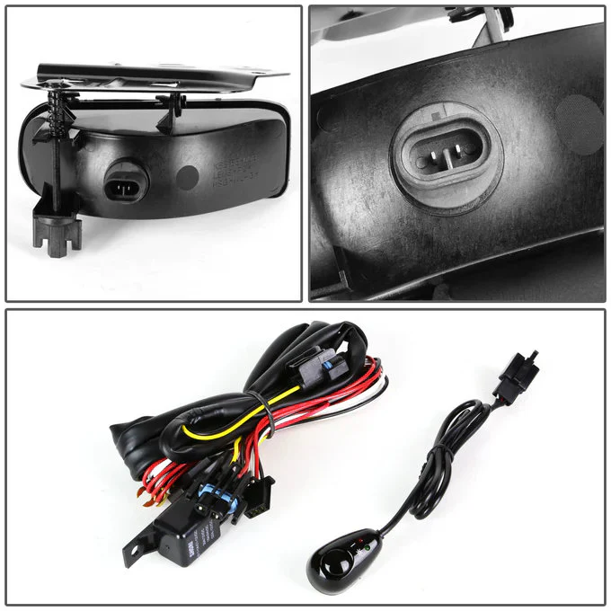 DNA Fog Lights for Cadillac Escalade EXT (2002-2006) Escalade ESV (2003-2006) with Switch and Wiring Harness - Smoke Lens FL-T008-SM - Image 4
