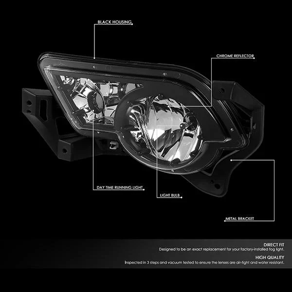 DNA Fog Lights for Chevy Avalanche 1500 2500 (2002-2006) with Clear Lens FL-ZTL-321-CH - Image 2