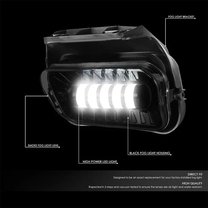 DNA Fog Lights for Chevy Avalanche (2002-2006) Factory Style or LED Projector with Amber / Clear / Smoke Lens - Image 19