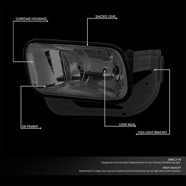DNA Fog Lights for Dodge Ram 1500 (2009-2010) RAM 1500 (2011-2012) 2500 3500 (2011-2018) with or without Switch & Wiring Harness - Clear & Smoke Lens - Image 9