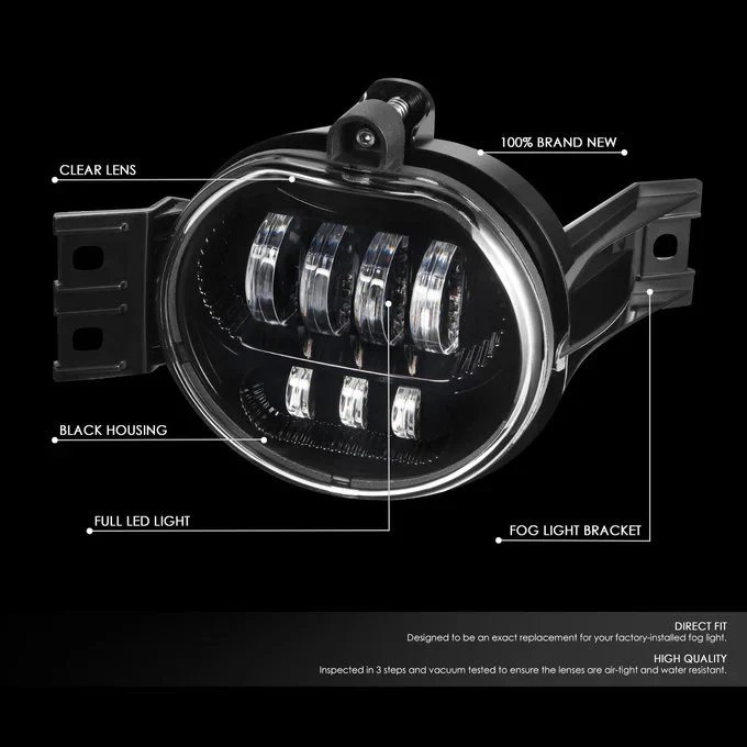DNA Fog Lights for Dodge Ram 1500 2500 3500 (2002-2009) LED Projector with Clear Lens FL-ZTL-381-CH - Image 2