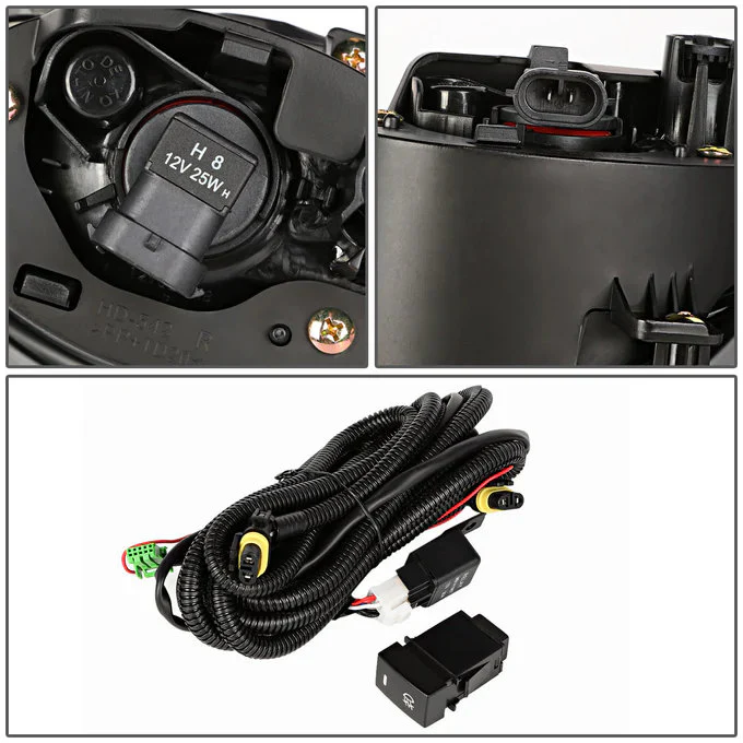 DNA Fog Lights for Honda HRV (2016-2018) with Switch and Wiring Harness - Clear Lens FL-ZTL-214-CH - Image 4
