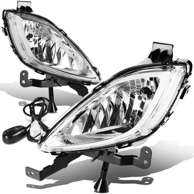 DNA Fog Lights for Hyundai Elantra Sedan (2011-2013) with Switch and Wiring Harness - Amber / Clear / Smoke Lens FL-ZTL-132 - Image 2