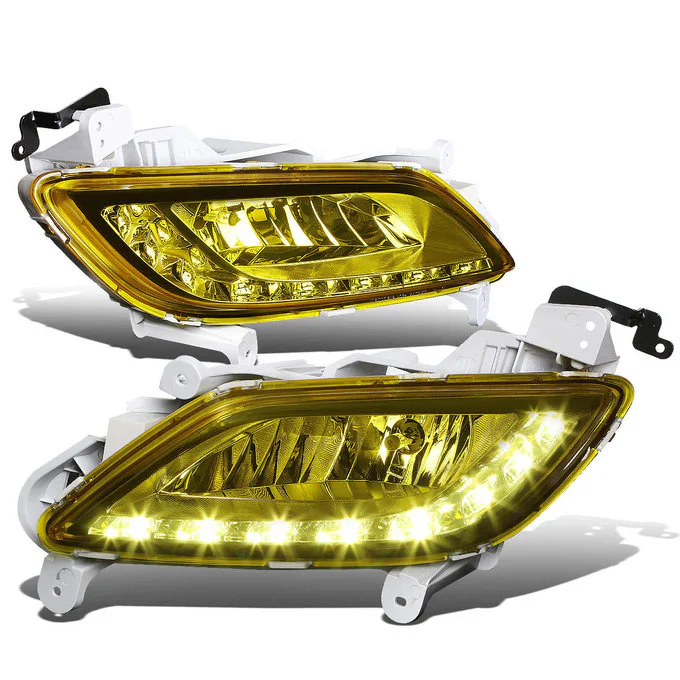 DNA Fog Lights for Hyundai Veloster (2012-2017) with LED DRL - Amber / Clear / Smoke Lens FL-HV12-LED