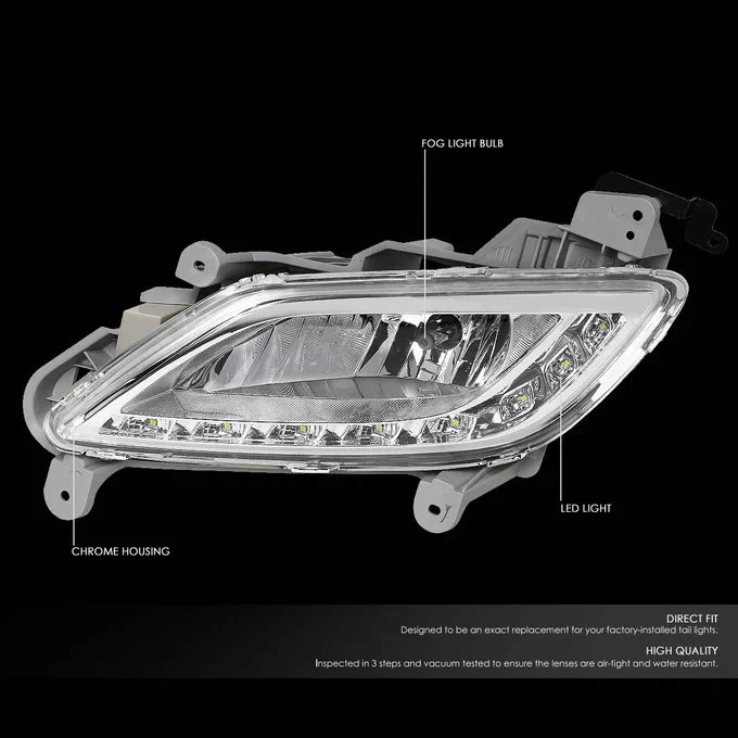 DNA Fog Lights for Hyundai Veloster (2012-2017) with LED DRL - Amber / Clear / Smoke Lens FL-HV12-LED - Image 10