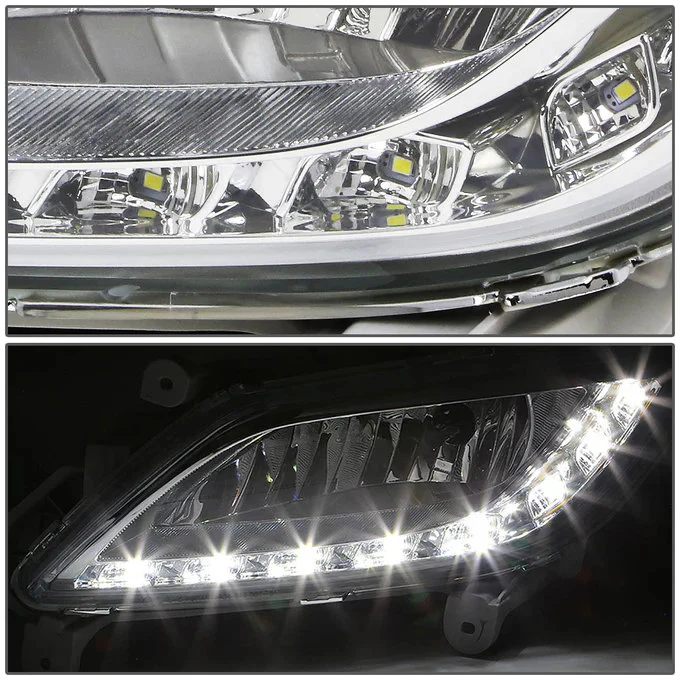 DNA Fog Lights for Hyundai Veloster (2012-2017) with LED DRL - Amber / Clear / Smoke Lens FL-HV12-LED - Image 11