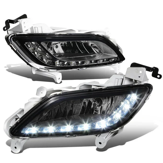 DNA Fog Lights for Hyundai Veloster (2012-2017) with LED DRL - Amber / Clear / Smoke Lens FL-HV12-LED - Image 5